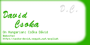 david csoka business card